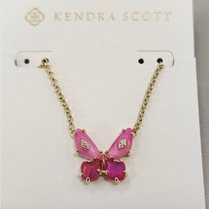 Kendra Scott Pink Butterfly Pendant Necklace